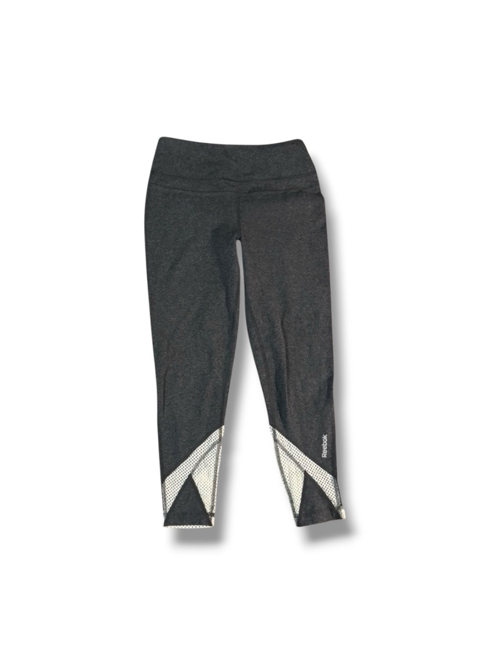 NWOT Reebok‎ - Womens Gray Cream High-Waisted Leggings Size S Activewear